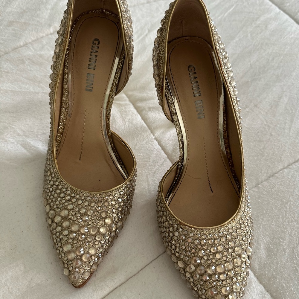 Gianni Bini Gold Embellished Women's Shoes